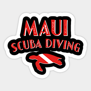 Maui – Scuba Diving - Sea Turtle & Diver Down Flag Sticker